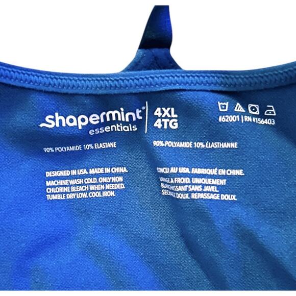 2 Shapermint Essentials Cami Tops 4XL Blue And Black Scoop Neck Never Worn - Picture 7 of 10